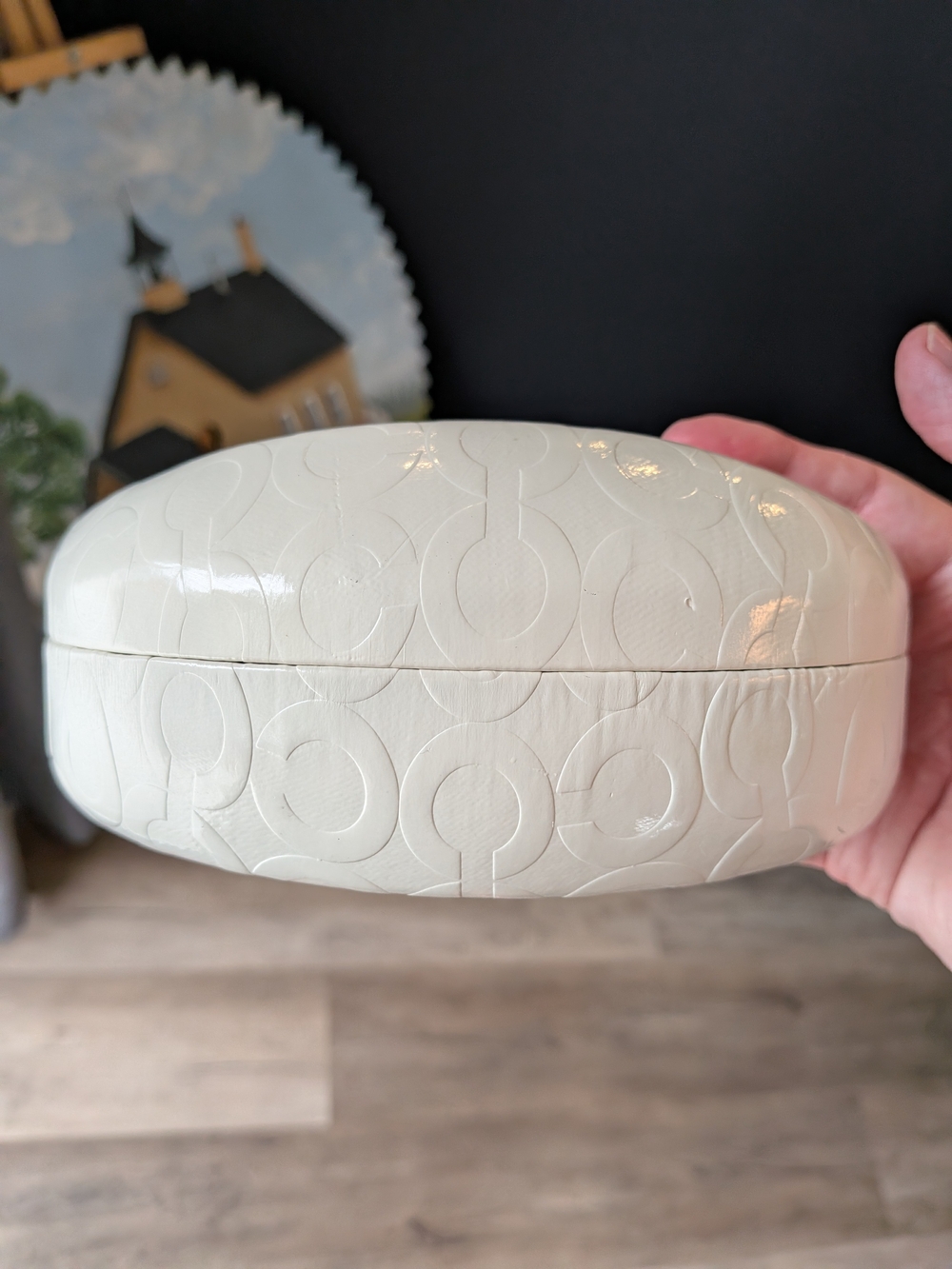 Coach Cream White Embossed Signature Sunglasses Case